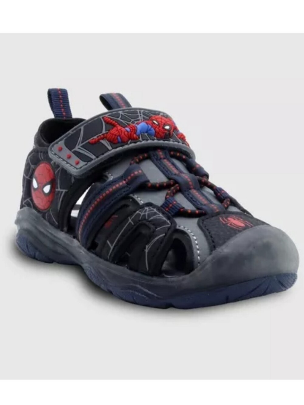 Toddler Boys' Spider-Man Camp Sandals - Black/Gray 8T